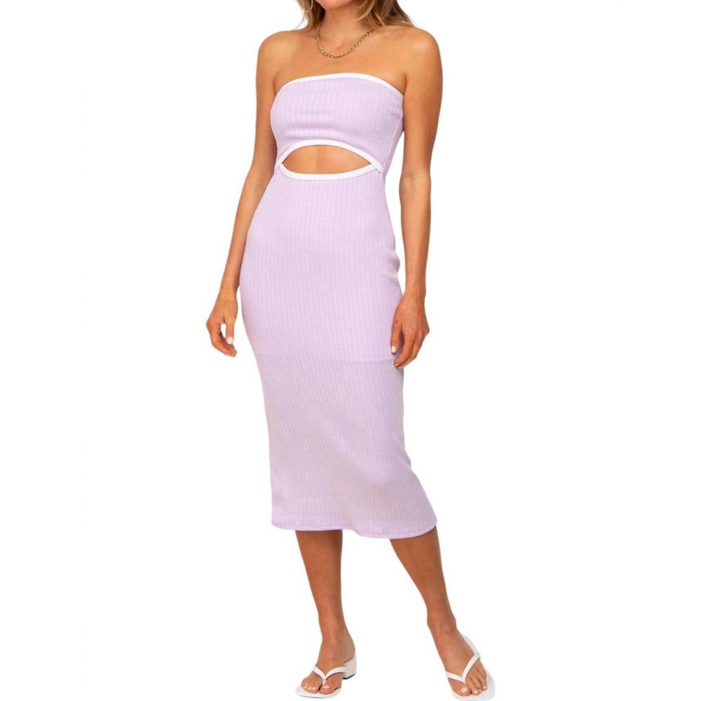 NEW SAGE & CITRUS contrast binding tube mini dress in lavender